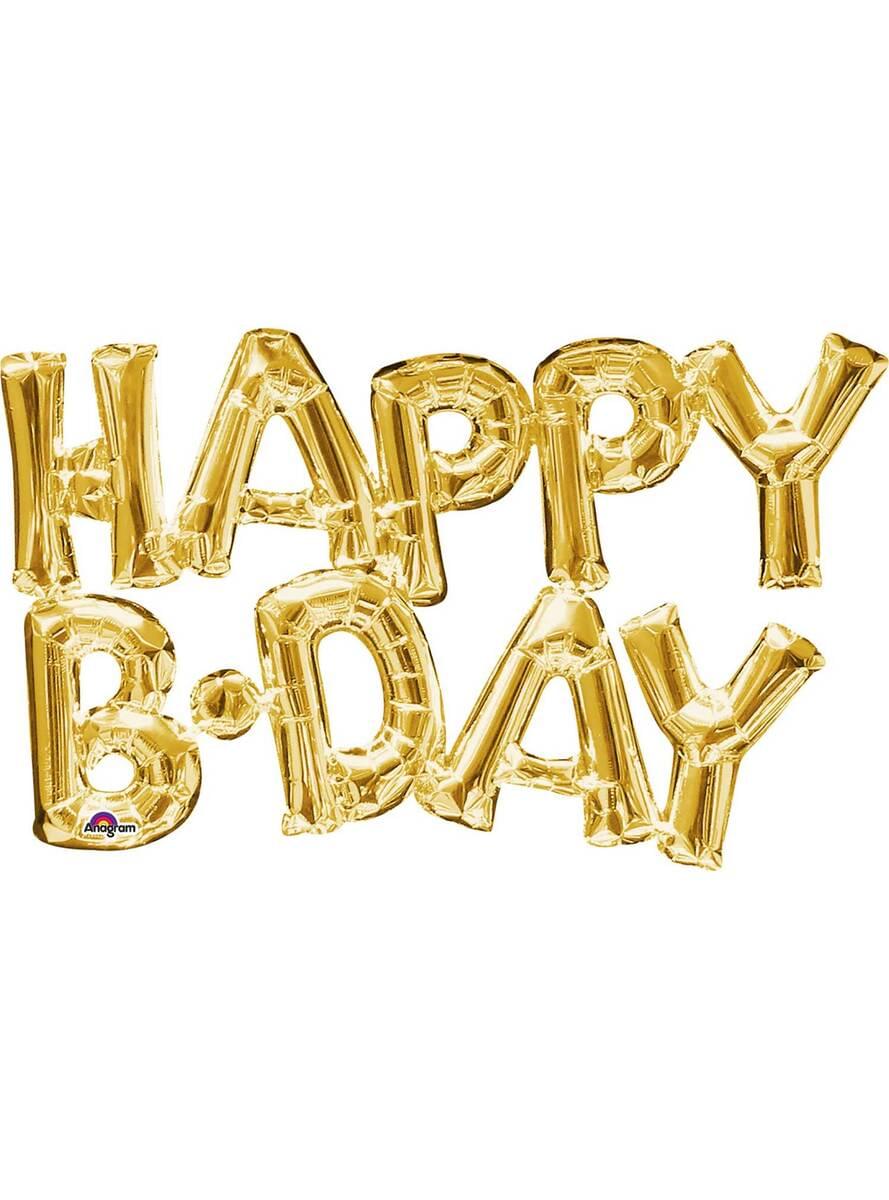 Ballon Happy Bday doré