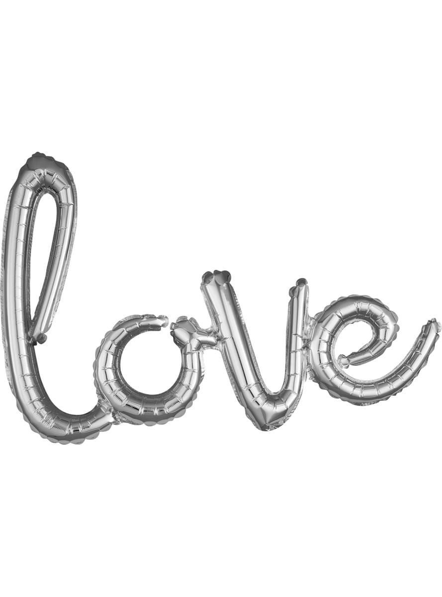 Ballon love minuscule argenté