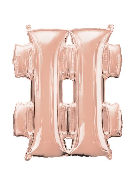 Palloncino hashtag color oro rosa (40 cm)