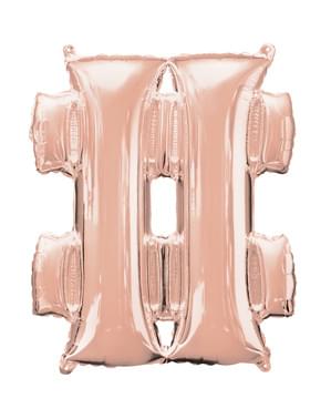 Hashtag-ballon i roseguld (40 cm)