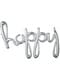 Ballon happy argenté en minuscule