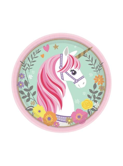 12 Stk Pappteller Sterne UNICORN Einhorn 18cm Sterne bunt Kindergeburtstag Party