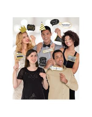 13 accesorii pentru Photobooth Gold Celebration