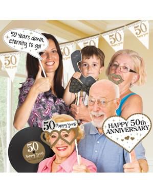 12 piese pentru photobooth Golden Anniversary