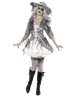 Piratski duh kostum za ženske v sivi barvi