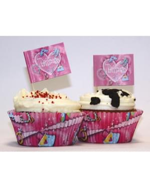 24 cápsulas para cupcakes y adornos Princess