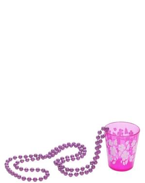 Collier avec des petits verres rose