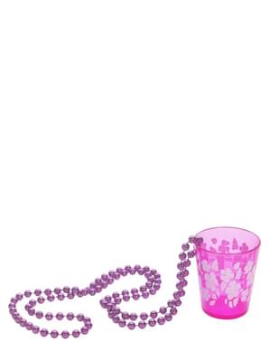 Halskæde med lyserødt shotglas