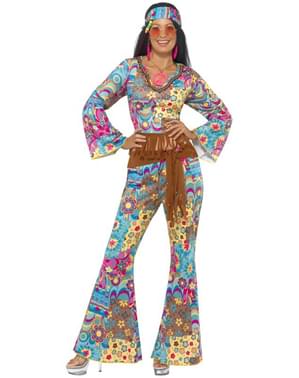 Flowerpower hippie kostume til kvinder