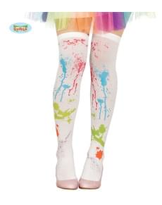 Meias brancas com pintura para mulher