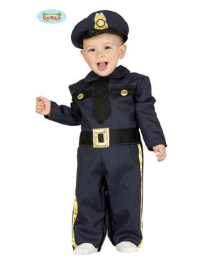Bebekler için mavi polis kostümü