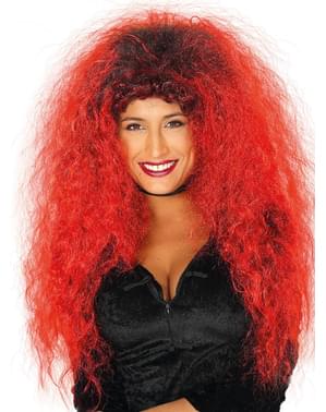 Perruque rouge et noire femme