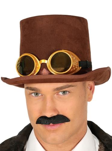 Sombrero steampunk marrón para adulto