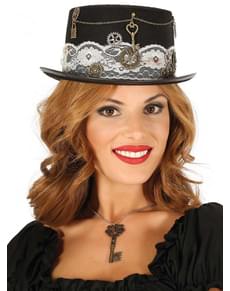 Chapéu steampunk negro para adulto