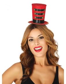 Chapéu pequeno de majorette vermelho para mulher