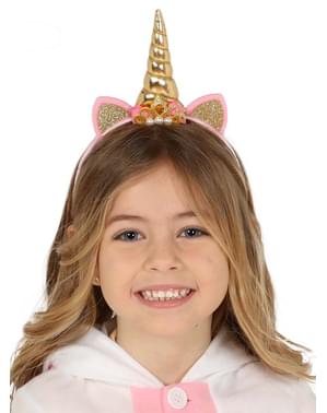 Kostum unicorn emas untuk anak perempuan