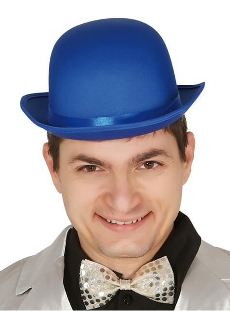 Chapeau melon bleu pailletté