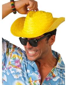 Chapéu de cowboy amarelo para adulto