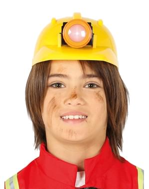 Casco de minero amarillo infantil