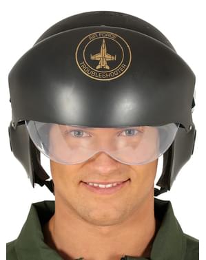 Groene straaljager piloot helm voor volwassenen