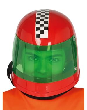 Capacete de piloto de fórmula 1 vermelho infantil