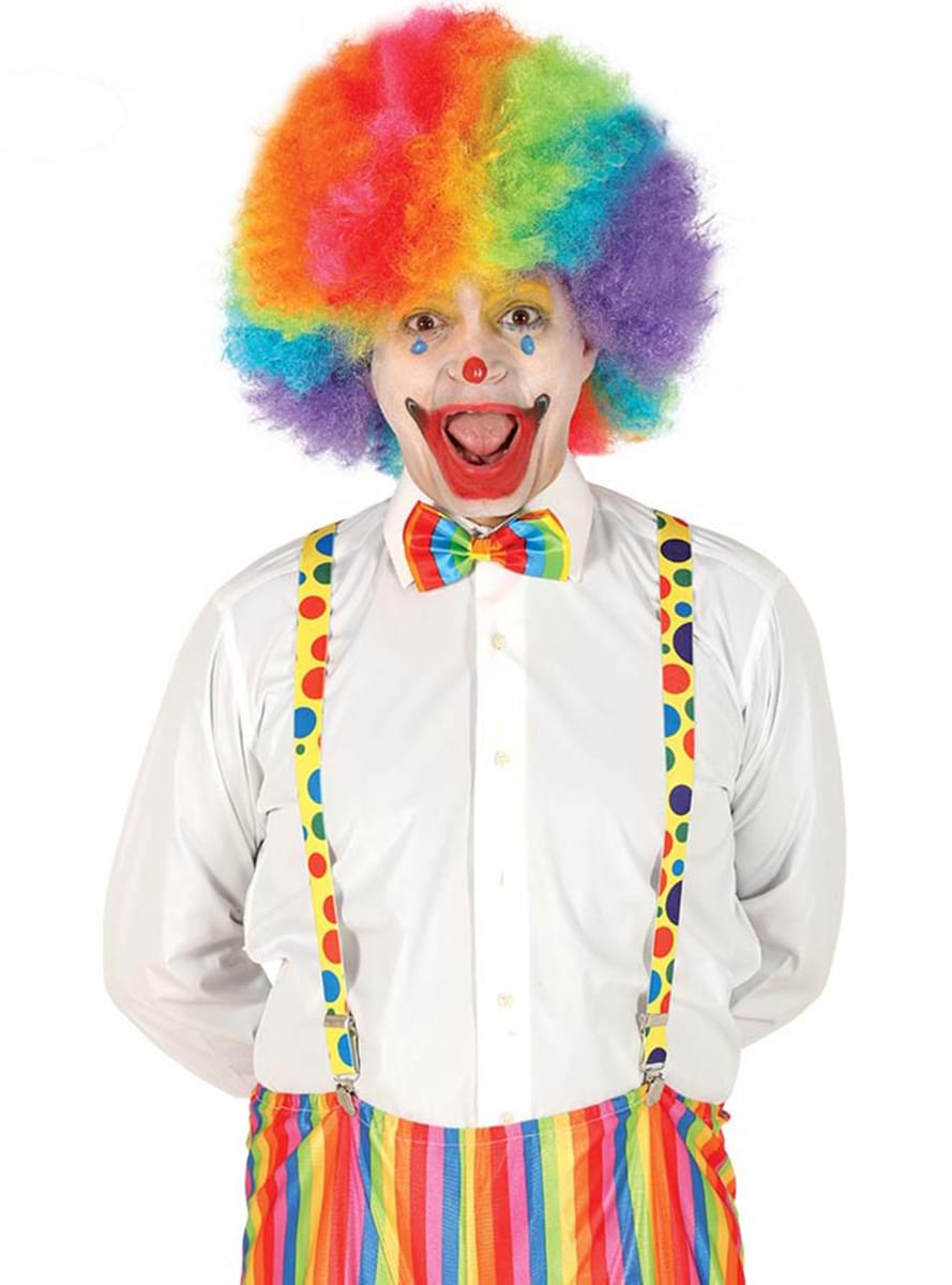Clown Hosenträger bunt für Erwachsene
