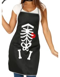 Black skeleton apron