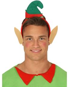 Bandolete de elfo natalício com orelhas para adulto