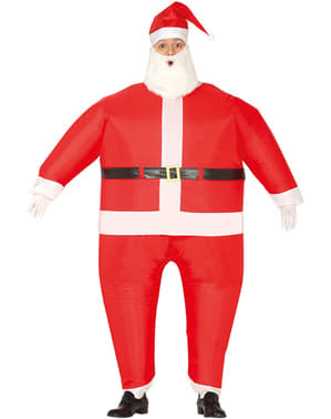 Oppusteligt julemands kostume til voksne