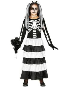Skeleton bride costume for girls