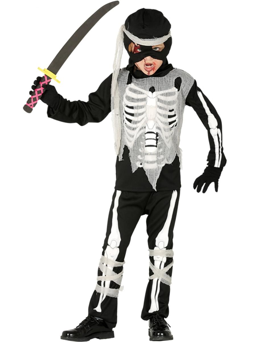 Ninja skelet kostume til børn