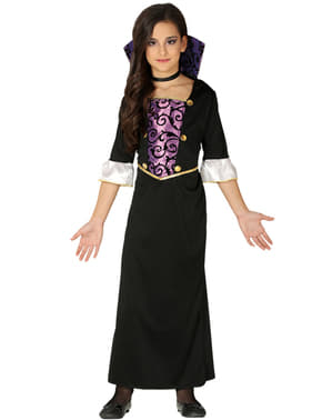 Fialový upírsky kostým pre dievčatá