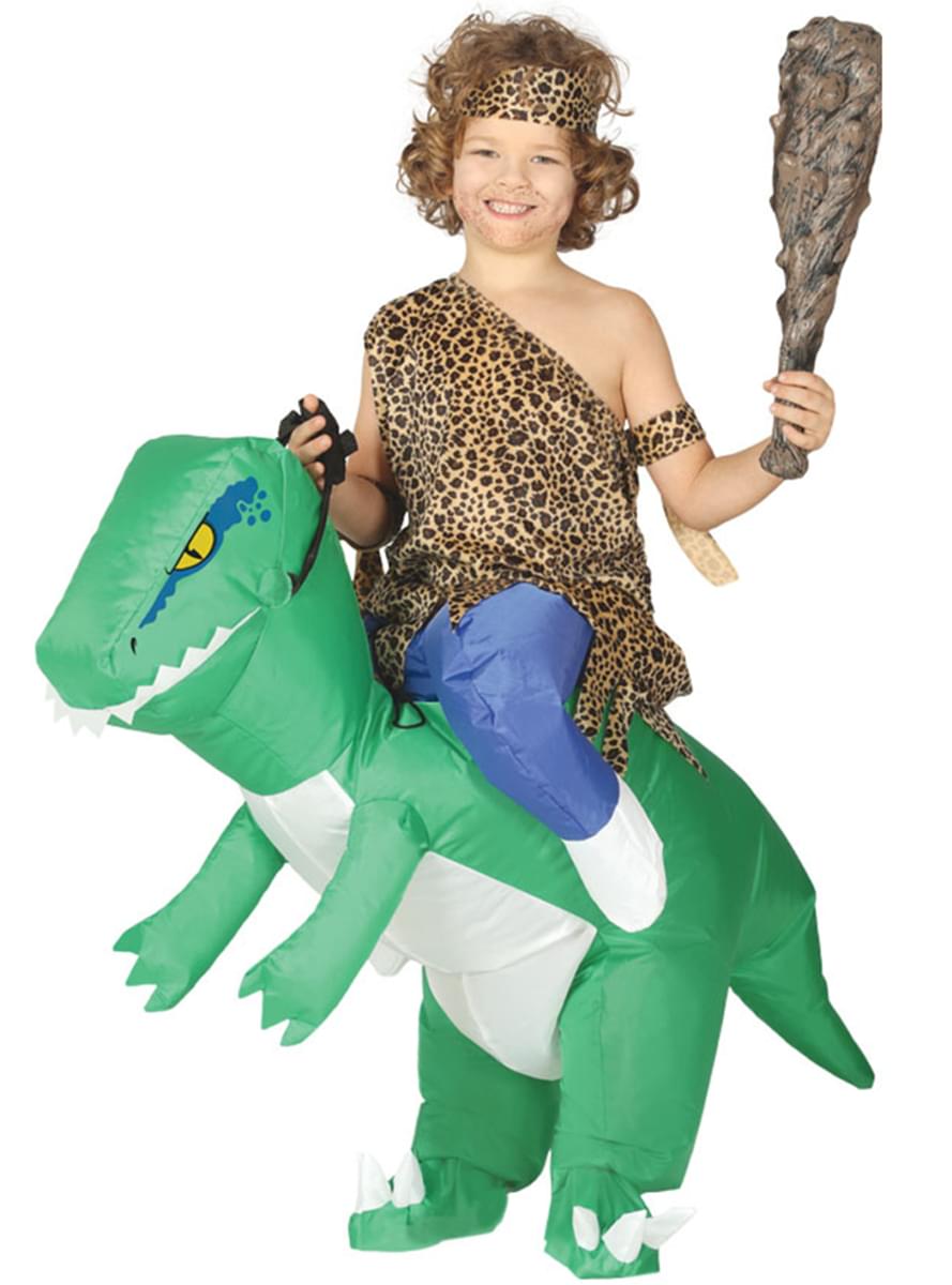 Dinosaurie Maskeraddräkt ride on uppblåsbar för barn