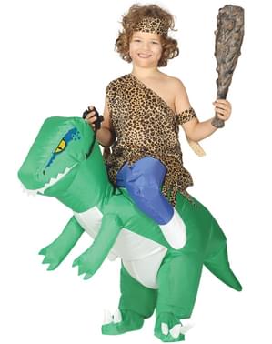 Disfarce às costas de dinossauro insuflável para criança
