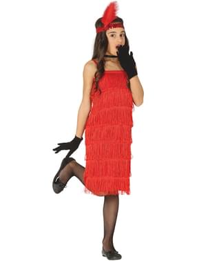 Costume da charleston rosso anni 20 per bambina