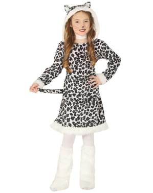 Leopard Kostüm weiß für Mädchen