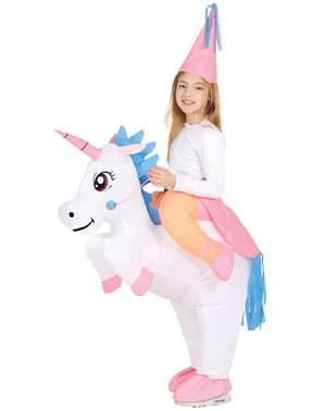 Aufblasbares Einhorn Ride On Kostüm für Mädchen