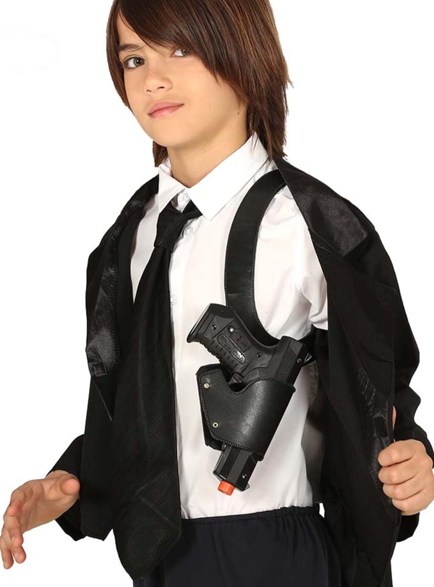 Coldre axilar com pistola infantil