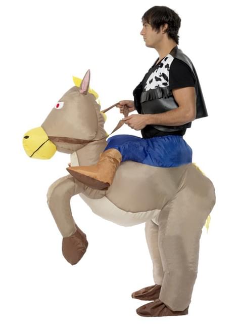 Nafukovací kostým pro dospělé šedý kůň