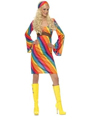 Mavrična hippie ženska kostum za odrasle