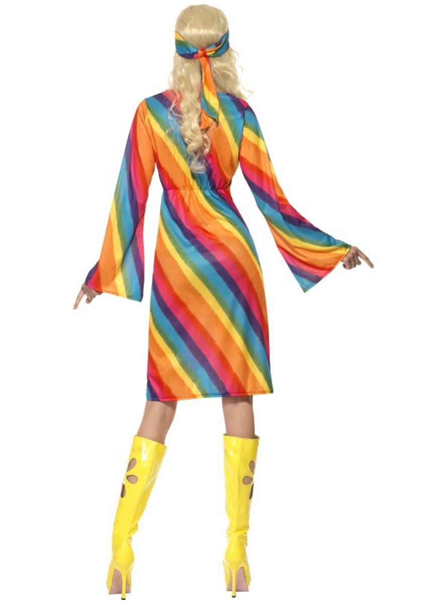 Hippie Kostüm Regenbogen für Damen