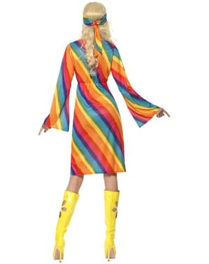 Déguisement de hippie arc-en-ciel pour femme