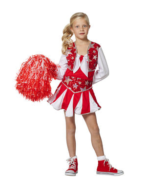 Czerwony błyszczący Strój Cheerleaderka dla dziewczynek