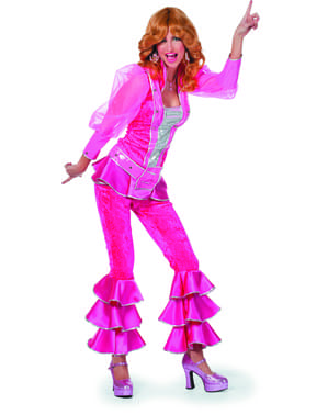 Różowy kostium z Mamma Mia deluxe dla kobiet - Abba