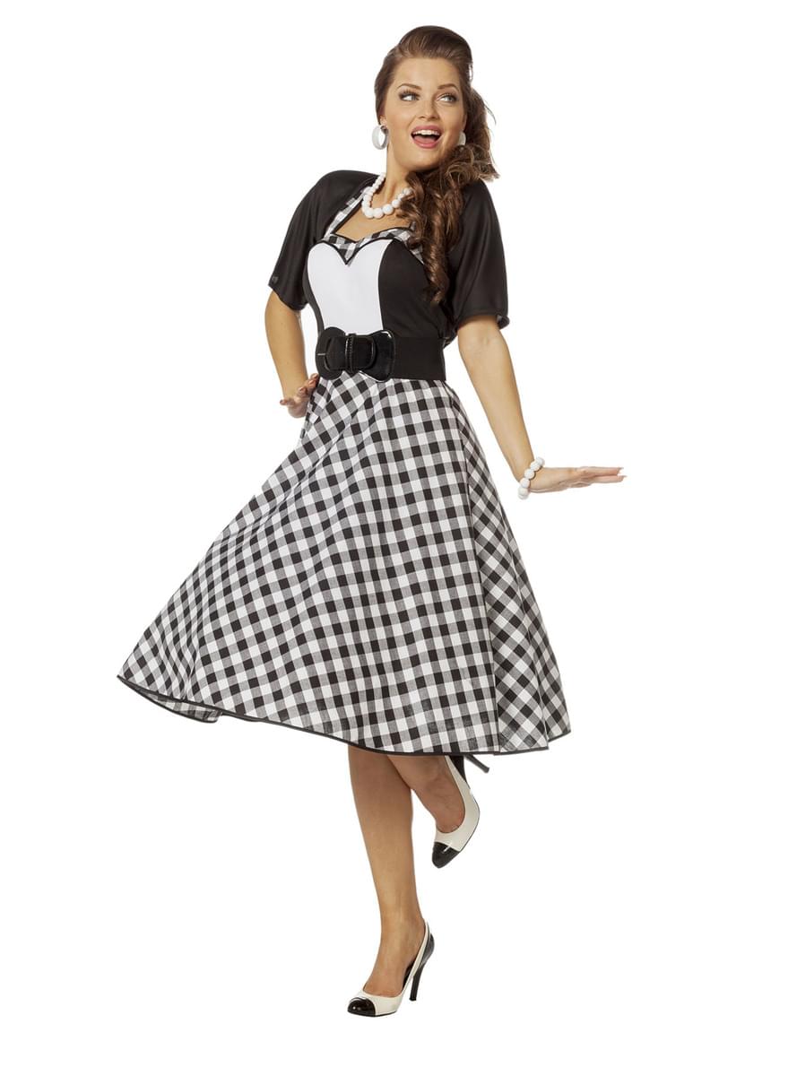 Costume Carnevale Donna Gonna Anni '50 Bambina - Stile Rock N Roll Con Sciarpa Abbinata Gonna Anni 50 Donna Grease - Foto 3