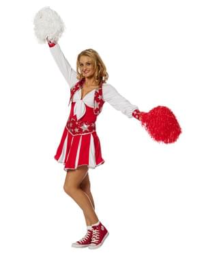 Cheerleader Kostume Rødt Skindende til kvinder