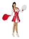 Déguisement pom-pom girl rouge brillante femme
