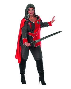 Ritter Kostüm rot für Damen