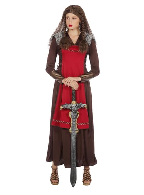Fato de viking vermelho para mulher