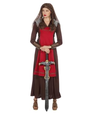 Kadınlar için kırmızı viking kostümü